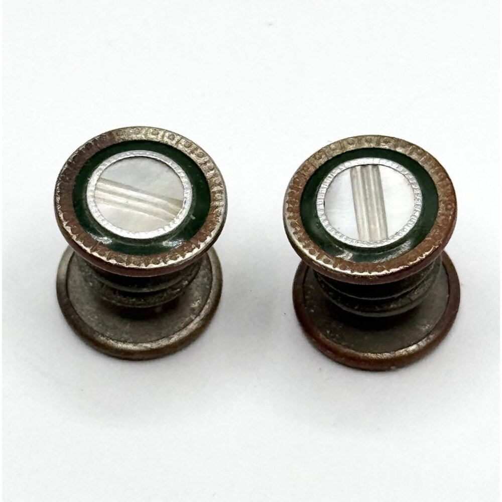 Vintage art deco snap link mother of pearl cuff links